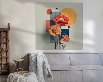 Abstract with flowers by Gelissen Artworks