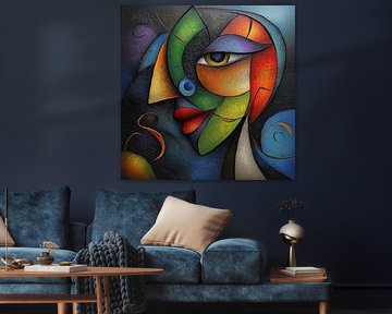 Abstracte kleurrijk gezicht