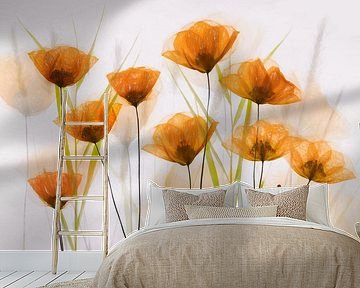 Poppy Art - Orange poppies by Brigitte van Krimpen