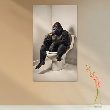 Gorilla auf der Toilette von Jolique Arte