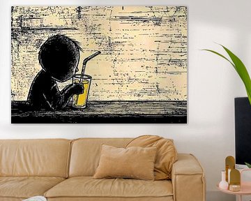 Silhouette of child with glass by Art & Soul Creations