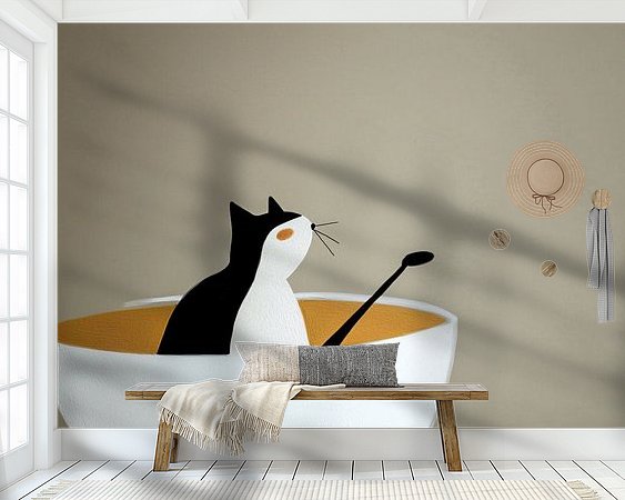 Voorbeeld van het werk in een kamer