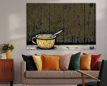 Voorbeeld van het werk in een kamer