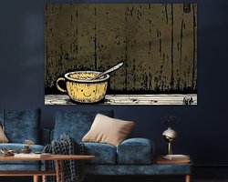 Voorbeeld van het werk in een kamer