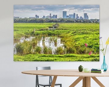 Rotterdam aus dem Polder gesehen von Frans Blok