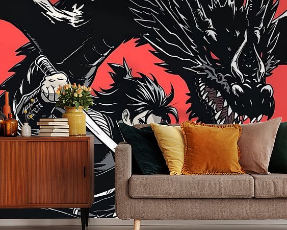 Voorbeeld van het werk in een kamer