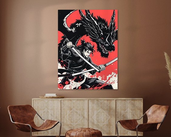 Voorbeeld van het werk in een kamer