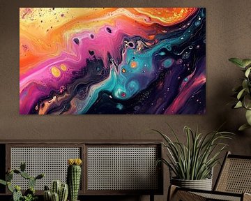 Kleurrijke abstracte universum panorama van TheXclusive Art
