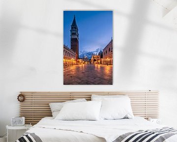 Zonsopgang op het San Marcoplein in Venetië van Achim Thomae Photography