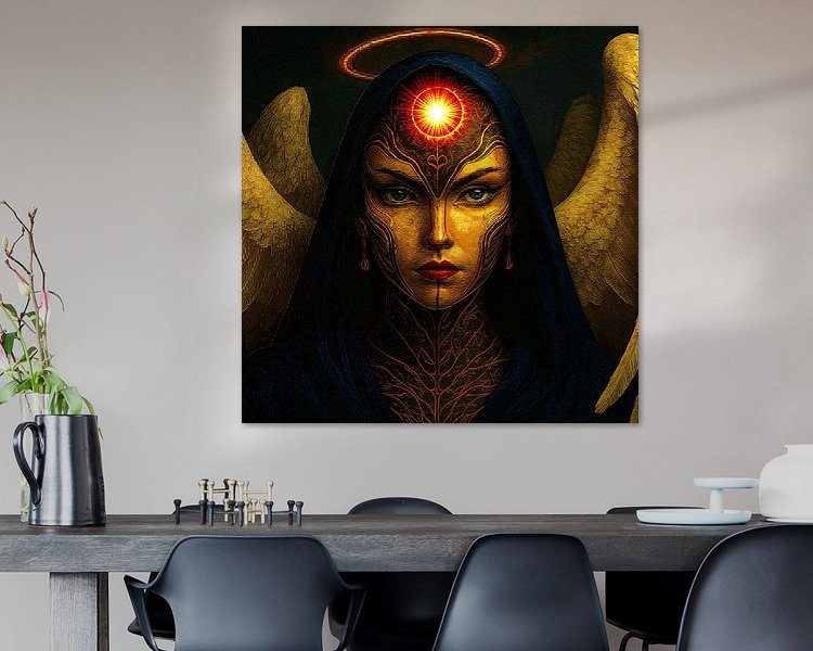 Voorbeeld van het werk in een kamer