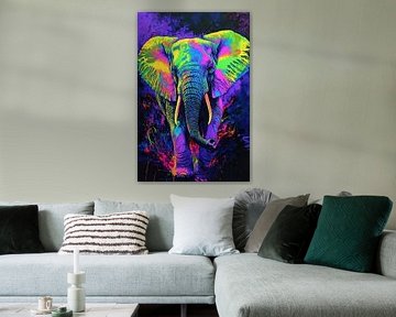 Garden Colourful Elephant | Colourful Elephant Painting by Abstract Painting