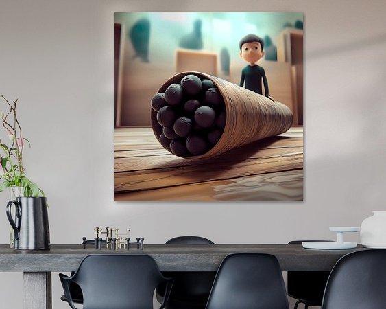 Voorbeeld van het werk in een kamer