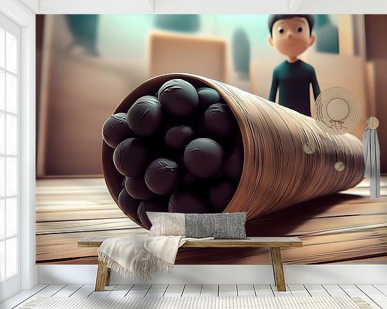 Voorbeeld van het werk in een kamer