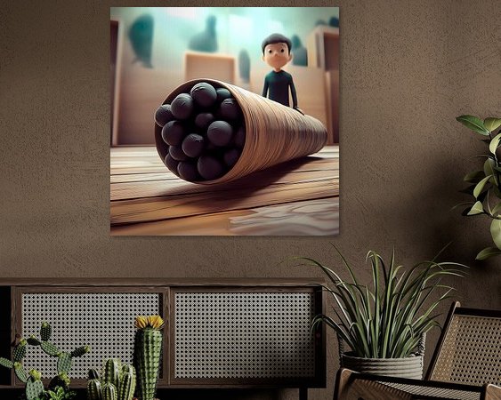 Voorbeeld van het werk in een kamer