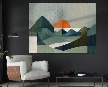 Abstrakte Landschaft in Formen und Farben von Mixed media vector arts