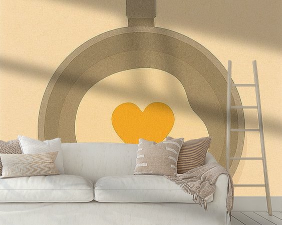 Voorbeeld van het werk in een kamer