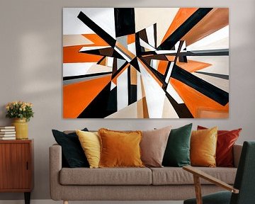 Geometrisch abstract met oranje tinten