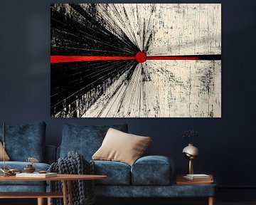 Lignes abstraites et cercle rouge sur Art & Soul Creations