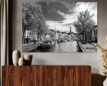 Hoch und Tief der Aa (schwarz und weiß) von Iconisch Groningen