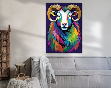 Drenthe Heath Schafe Pop Art Stil von MIROKKU