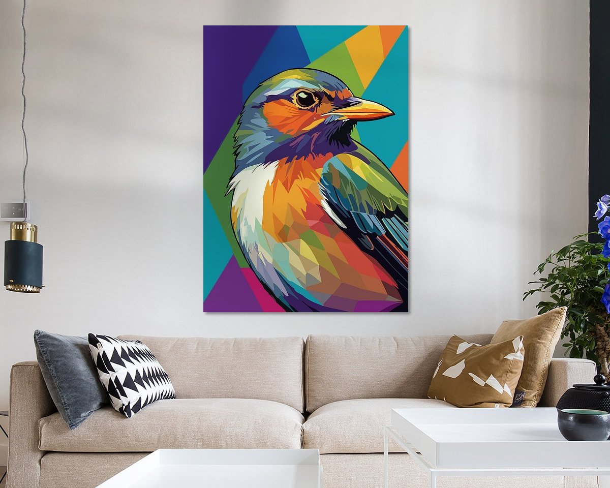 Voorbeeld van het werk in een kamer