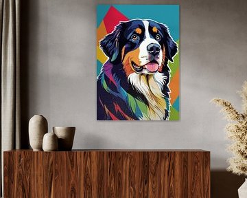 Bernese Mountain Dog Pop Art Style by MIROKKU