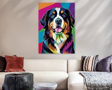 Bernese Mountain Dog Pop Art Style by MIROKKU