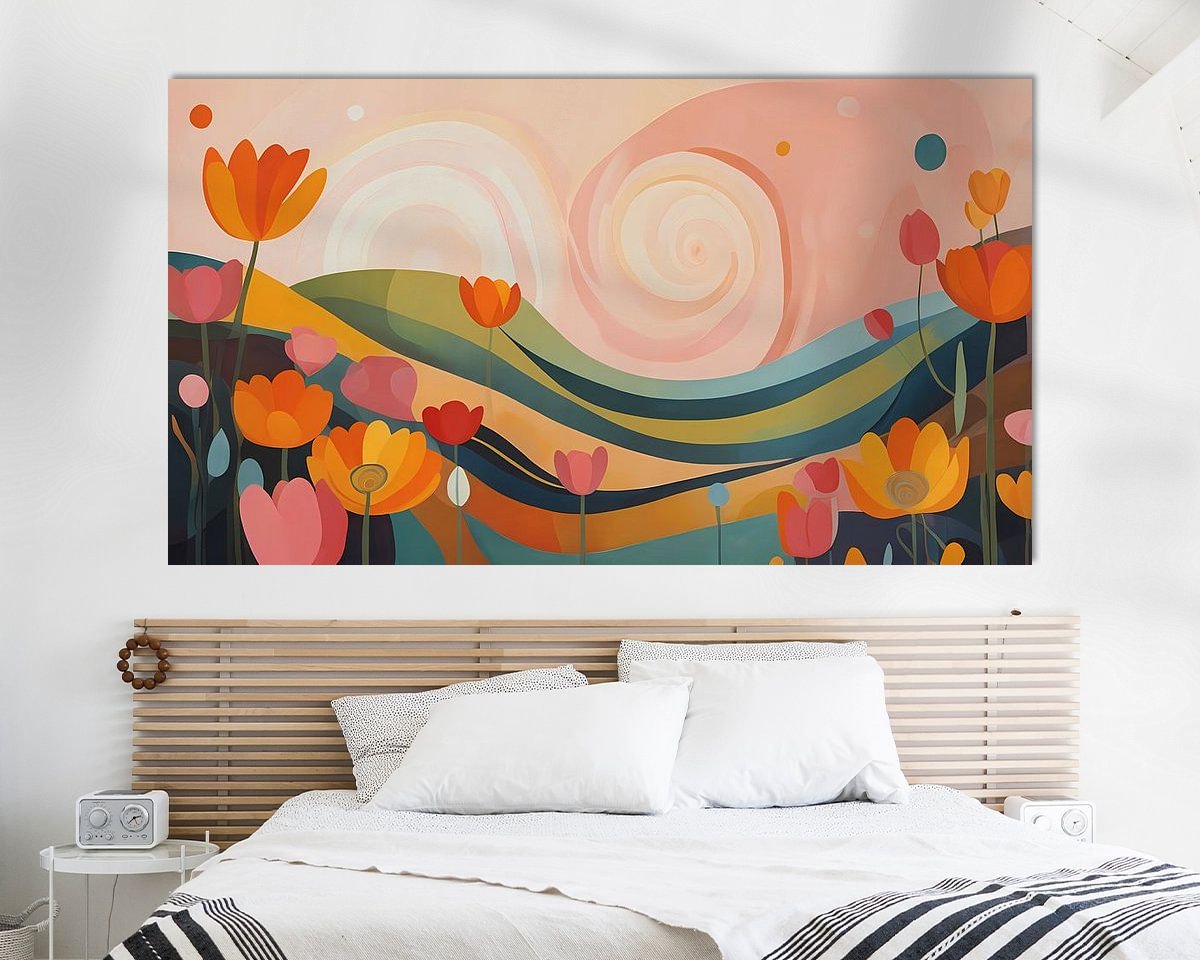 Voorbeeld van het werk in een kamer