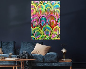 Motif abstrait de feuilles sur Danielle Ducheine