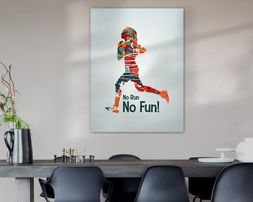 No Run No Fun Abstract Runner von Golden Haze Studio
