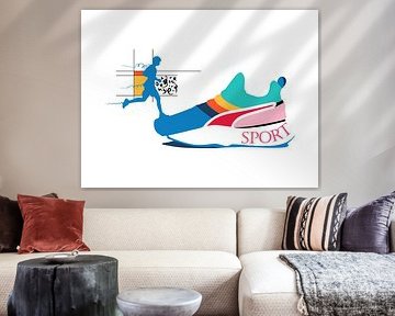 Sportschuh mit Läufersilhouette von Golden Haze Studio