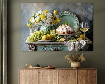 Bloemen en Zoetigheid – Elegant Landelijk Stilleven van Joriali fotografie en schilderijen