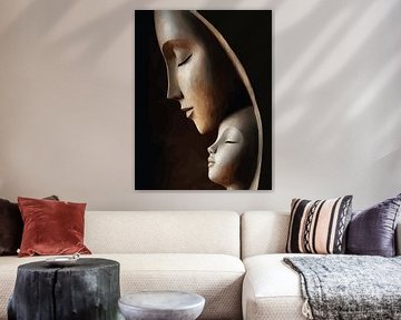 Moeder en kind muurkunst van Ramy Salah Hefny