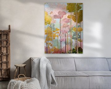 Colourful Trees | Colorful Tree Tapestry by Flower Studio