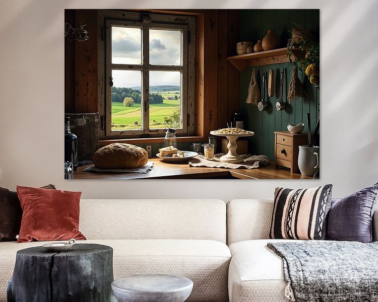 Voorbeeld van het werk in een kamer