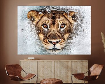 Lion in flowing water by Art & Soul Creations