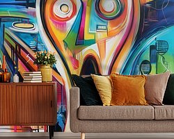 Voorbeeld van het werk in een kamer