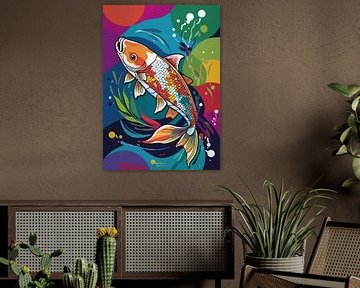 Koi Fisch Pop Art Stil von MIROKKU