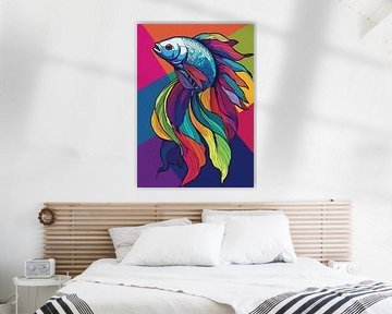 Betta Fisch Pop Art Stil von MIROKKU