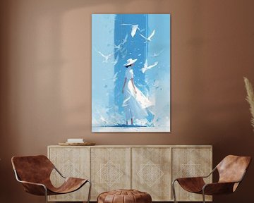 Tanz mit den Vögeln in Blau Nr. 4 von Studio BB
