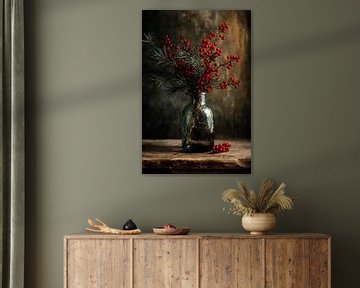 Winterse Rode Bessen in Glas no.3 van Studio BB