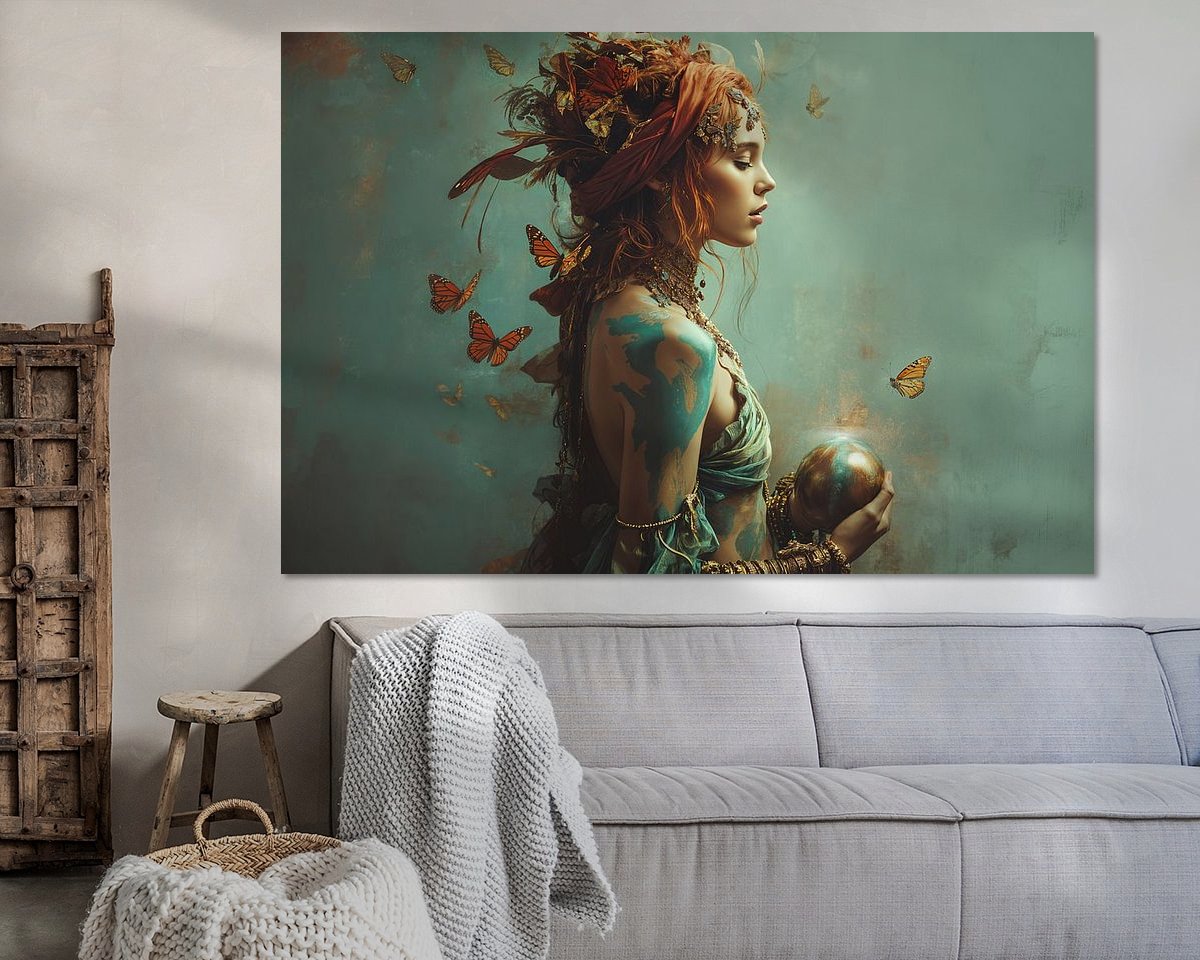 Voorbeeld van het werk in een kamer