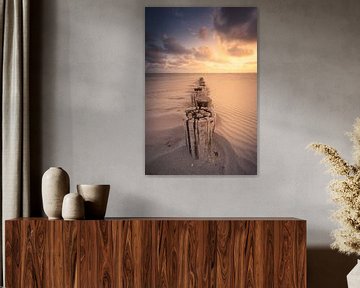 Pfosten im Sand - Strand bei Hollum, Ameland von KB Design & Photography (Karen Brouwer)