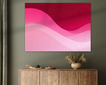 Zachte Golven Rood Roze van Modern Collection