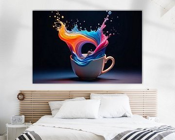 Colour explosion at Coffee - modern statement by Kleurenrijk