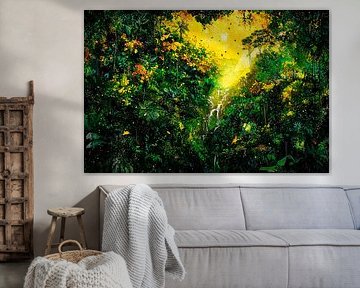Tropical landscape with waterfall by Art & Soul Creations