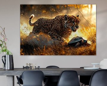 Guépard et tortue en action sur Imperial Art House