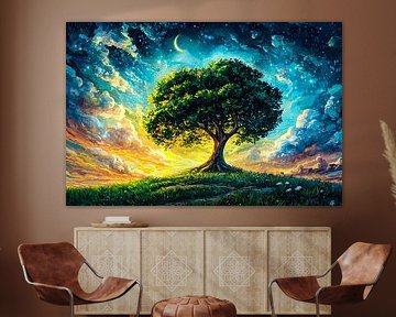 Magical tree under starry sky by Imperial Art House