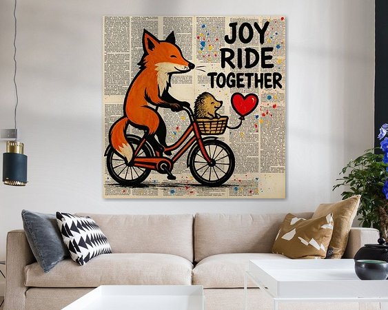 Voorbeeld van het werk in een kamer