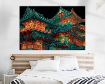 picturesque Japan temple in the evening by Egon Zitter